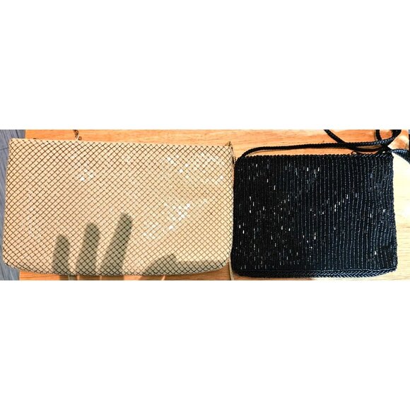 Whiting & Davis Vintage Mesh Evening Bags Set Of 2 Black & White Elegant Clutche - Picture 8 of 11